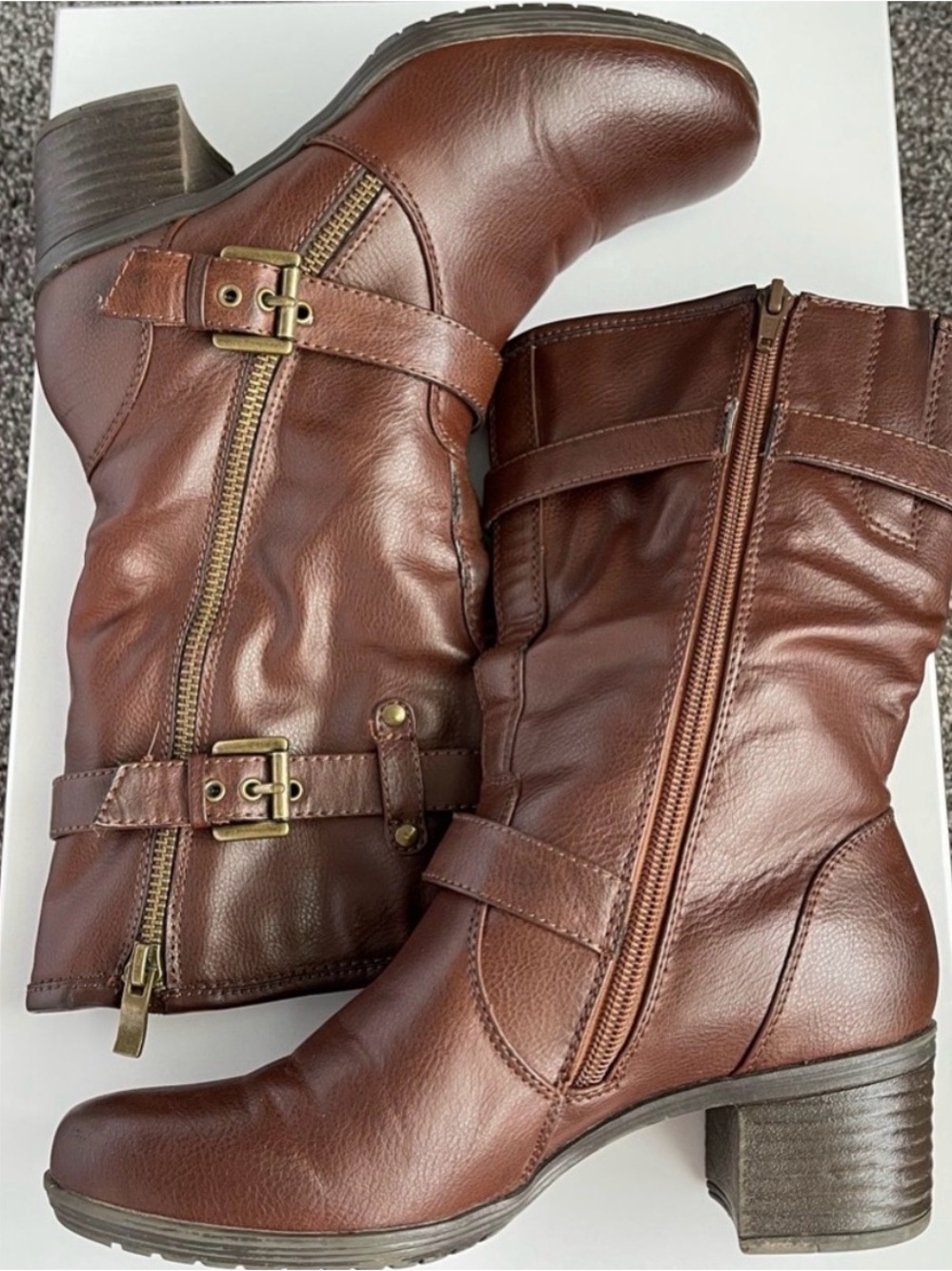 GH Bass Bess Brown Mid-Calf faux Leather Boots - Women